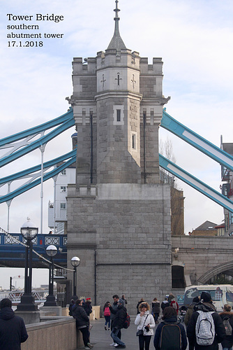 Tower Bridge - the south abutment tower from west - 17 1 2018