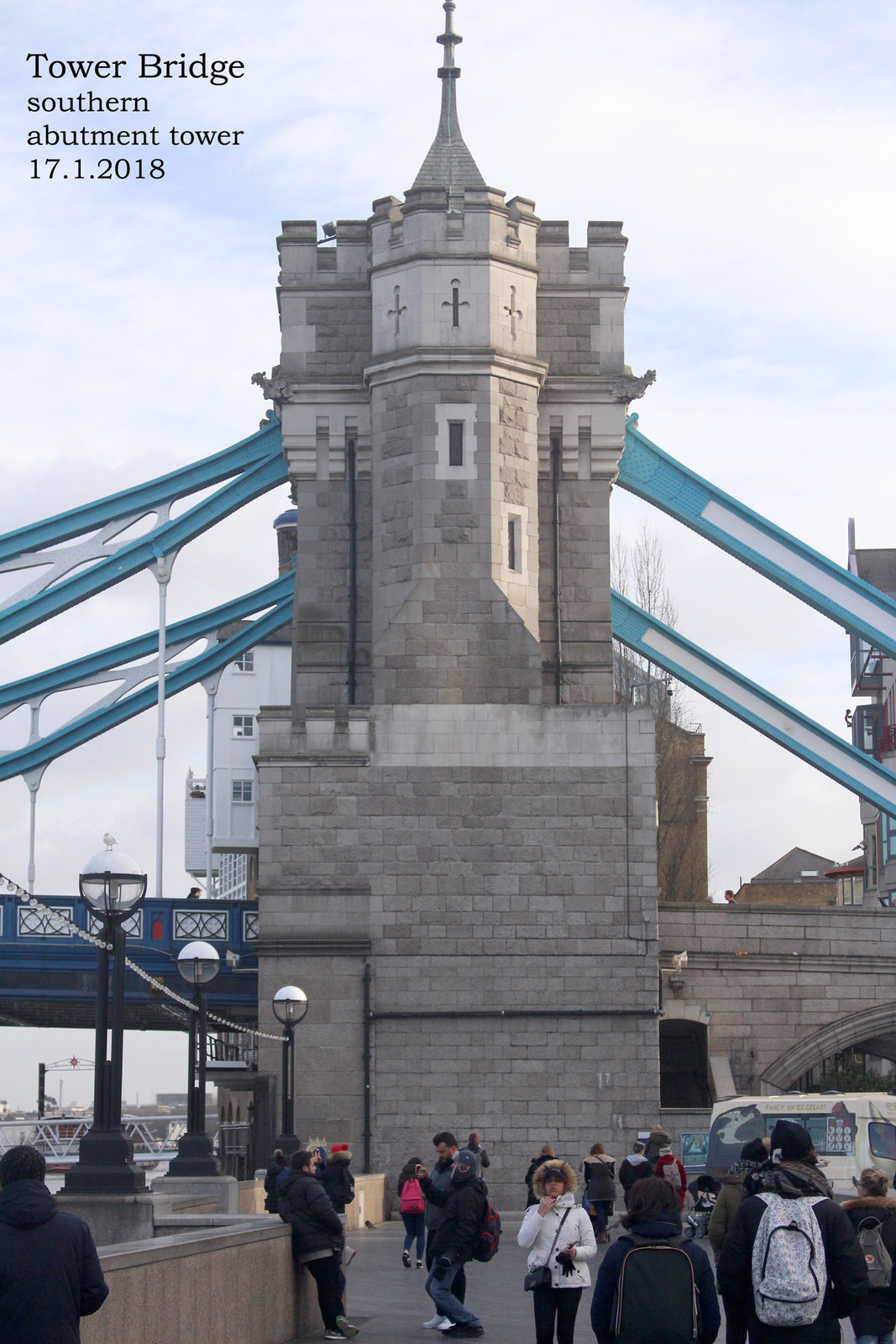 Tower Bridge - the south abutment tower from west - 17 1 2018
