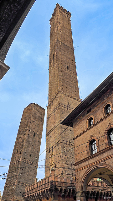 Towers of the Asinelli and Garisenda. Bologna (Italy)