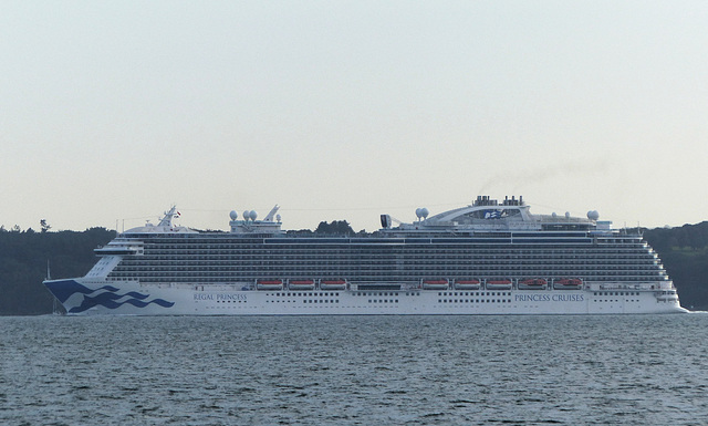 Regal Princess passing the Isle of Wight - 14 August 2021