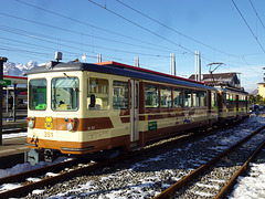 Zahnradbahn Aigle-Leysin im Bahnhof Aigle