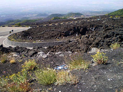 Etna's volcanic mountainside.