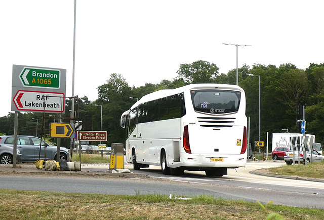 Prospect Coaches (Megabus contractor) YT71 GHD at Fiveways, Barton Mills - 24 Jun 2023 (P1150818) Prospect Coaches (Megabus contractor) YT71 GHD at Fiveways, Barton Mills - 24 Jun 2023 (P1150818)