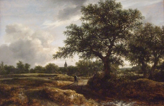 Detail of a Landscape with a Village in the Distance by Van Ruisdael in the Metropolitan Museum of Art, July 2011