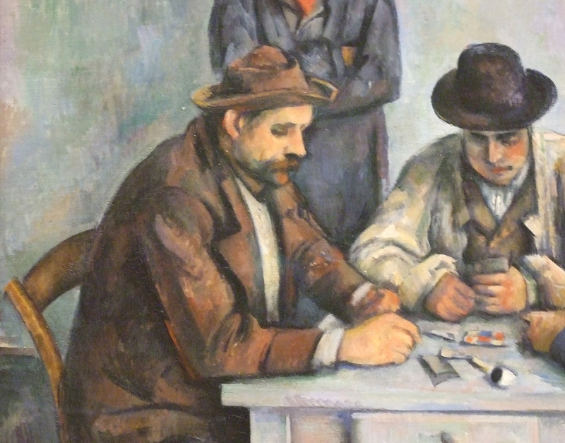 Detail of The Card Players by Cezanne in the Metropolitan Museum of Art, July 2011