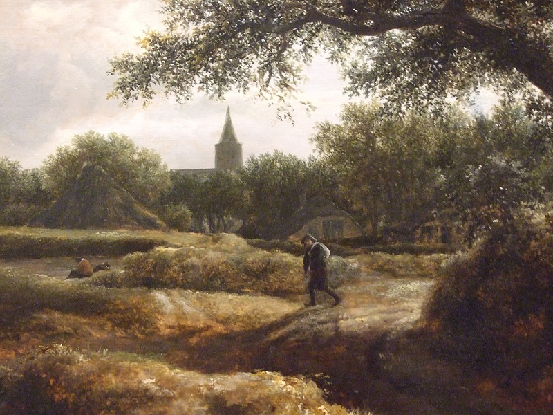 Detail of a Landscape with a Village in the Distance by Van Ruisdael in the Metropolitan Museum of Art, July 2011