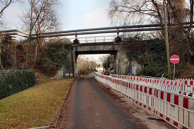 Brücke der ehemaligen Lothringen-Zechenbahn über der Gerther Straße (Bochum-Hiltrop) / 10.12.2016
