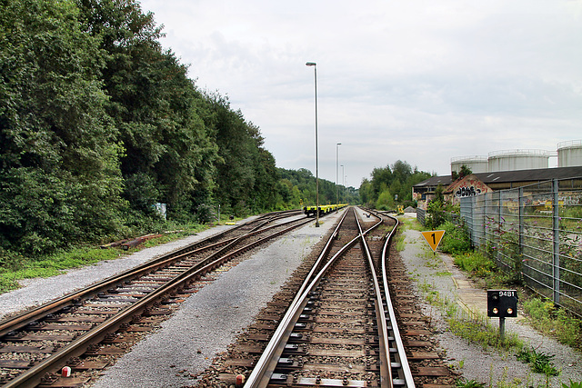 Gleise der Hafenbahn am Fredenbaumpark (Hafen Dortmund) / 19.08.2023