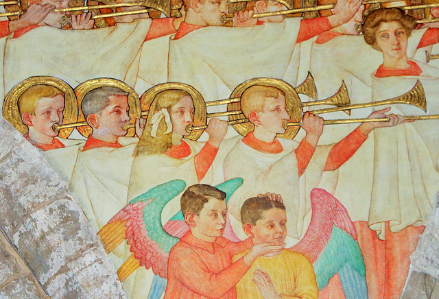 Phoebe Anna Traquair Murals of c1905, St Peter's Church, Clayworth, Nottinghamshire