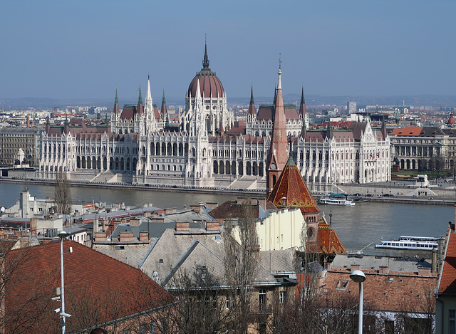 Hungarian State Parliament building, across the Danube