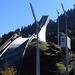 The bold freestanding ski jump of Garmisch-Partenkirchen.