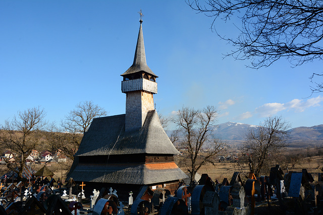 Romania, Maramureș, Wooden "Hill Church in Ieud"