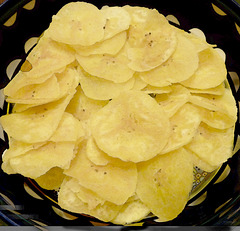 A bowl of chifles  (thin slices of plantain). PIP!