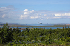 Plane Landing At Reykjavik Airport