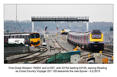 FGW 150001 43154 & 43145 & Cross Country 221 128 - Reading - 5.2.2015