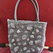 felted bag with wool pebbles