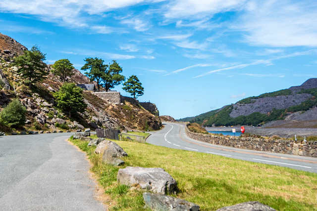 Llyn Peris and the Llanberis road