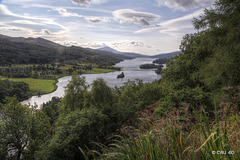 The Queen's View above Loch Tummel with Schiehallion. the conical peak at 3,547 feet, in the left background