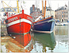 Honfleur en rouge et bleu