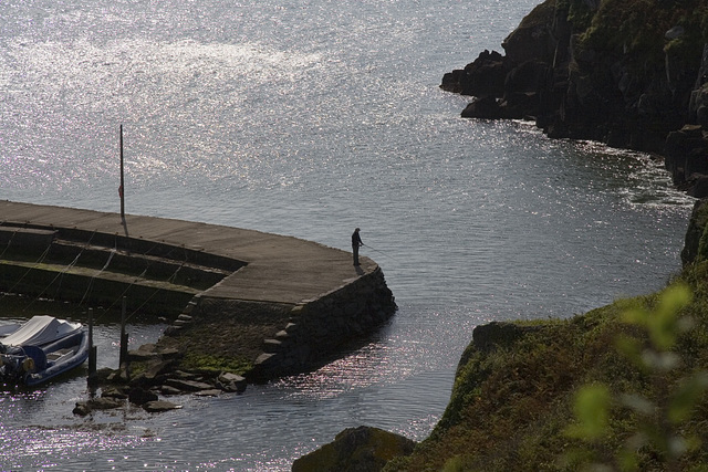 Fishing at Porth Clais