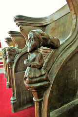 over church, cambs, elbows on c15 stalls said to be from ramsay abbey