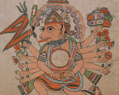 Detail of Hanuman in his Tantric 5-Headed Form in the Metropolitan Museum of Art, September 2019