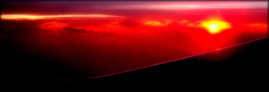 Wing edge and sunset, courtesy of Ryan Air