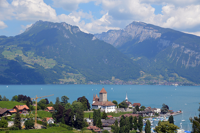 Blick über den Thunersee bei Spiez