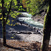 View down to the Partnach stream directly at the exit of the gorge.