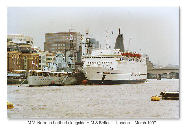 MV Norrona & HMS Belfast - London - March 1997