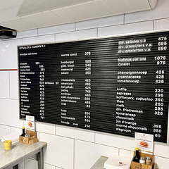 Prices at Van Dobben lunchroom