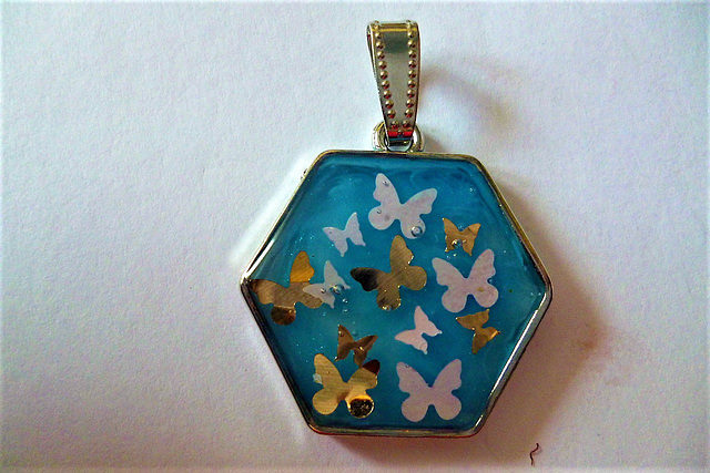 Butterflies on a blue background