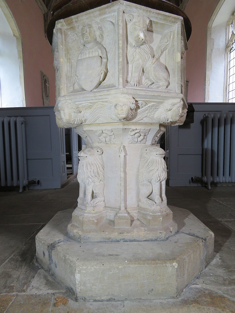 rendlesham church, suffolk  (6)  c15 font