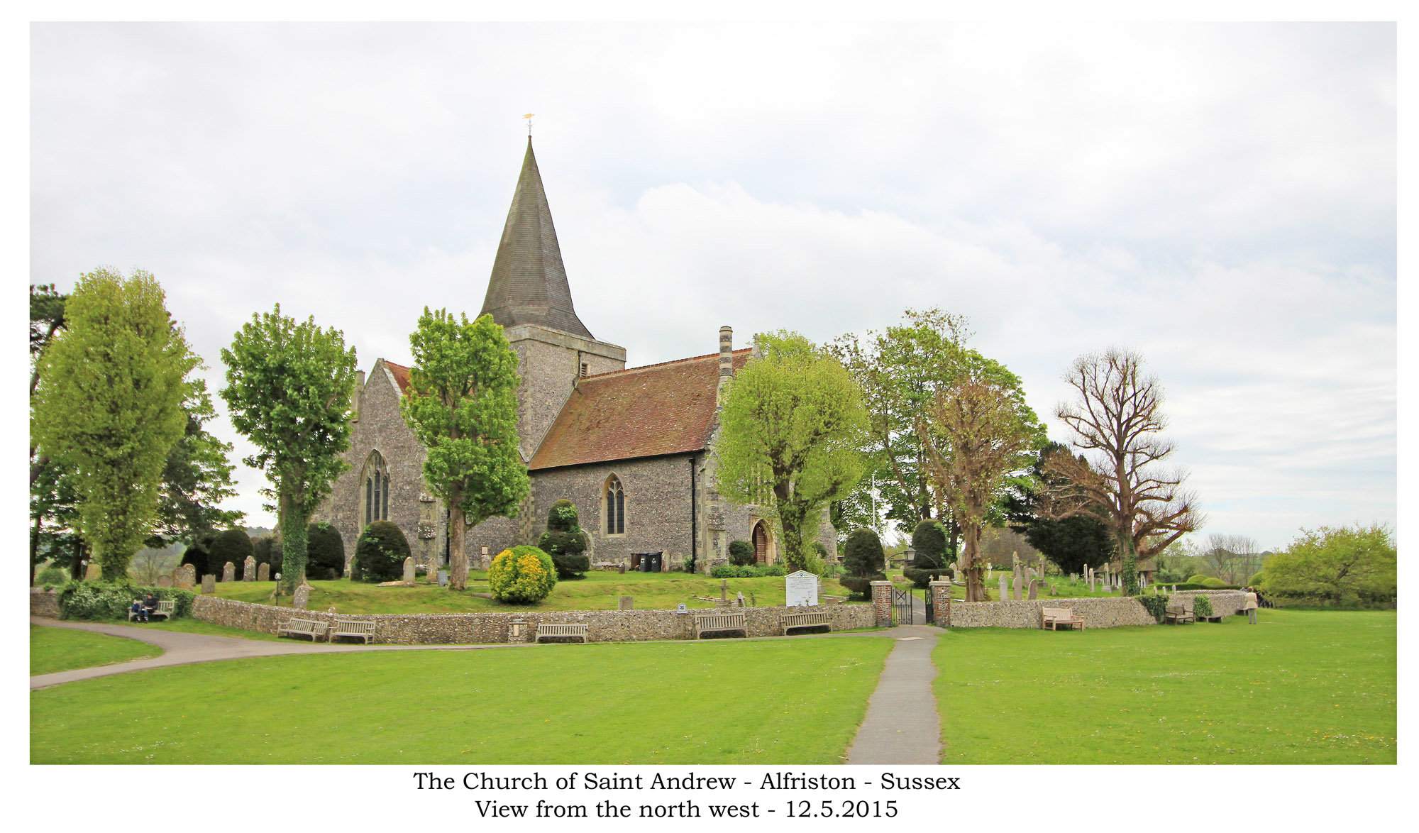 St Andrew's Alfriston from NW 12 5 2015