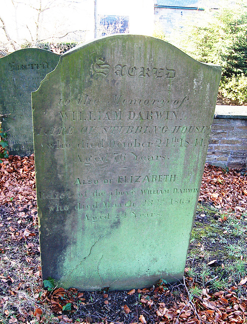 Memorial to William and Elizabeth Darwin, of Stubbing House, Wentworth Old Church, South Yorkshire