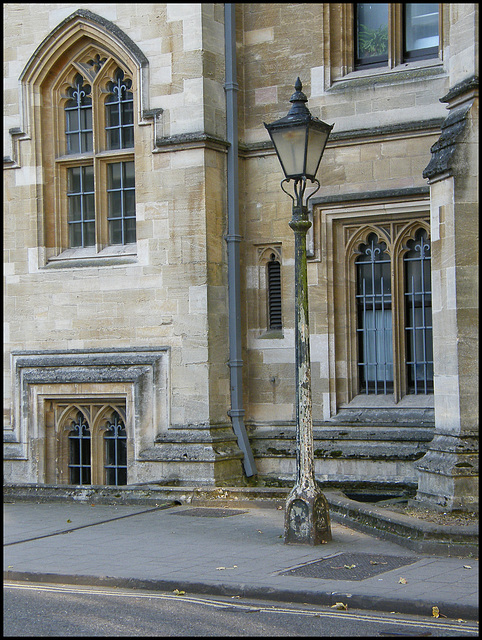 distressed lamppost