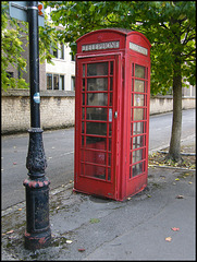 old red phone box