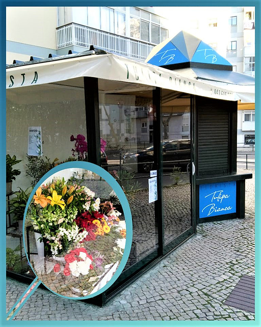 This flowers kiosk was closed; after a reshuffle it reopened with e new glamour
