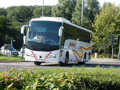 Hamiltons Coaches TU18 UKA at Fiveways, Barton Mills - 29 Jul 2023 (P1150917)