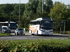 Hamiltons Coaches H19 UKA and TU18 UKA at Fiveways, Barton Mills - 29 Jul 2023 (P1150914)