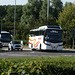 Hamiltons Coaches H19 UKA and TU18 UKA at Fiveways, Barton Mills - 29 Jul 2023 (P1150914)