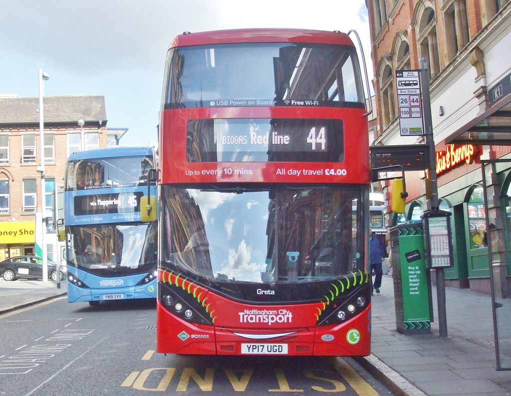 DSCF4848  Nottingham City Transport 412 (YP17 UGD) and 439 (YN18 SVX) - 13 Sep 2018