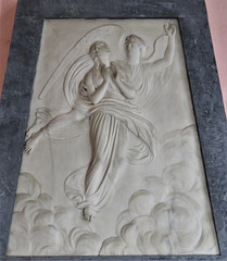 rendlesham church, suffolk  (19)angel and soul on c19 tomb of lady rendlesham +1814 by flaxman