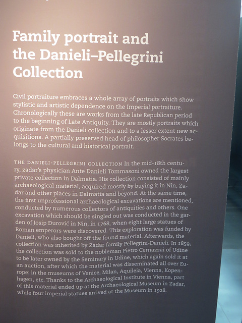 Panneau sur la collection Danieli-Pellegrini.