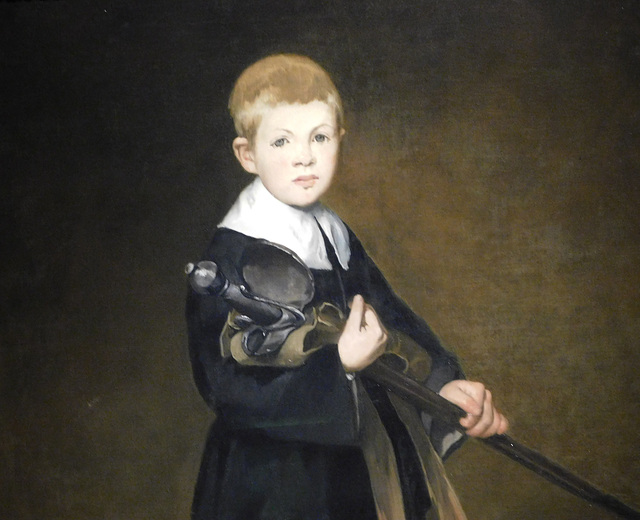 Detail of Boy with a Sword by Manet in the Metropolitan Museum of Art, December 2023