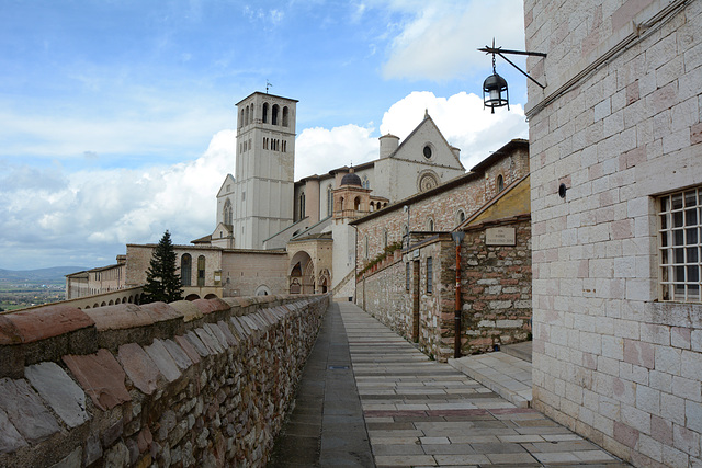 Italy, Approaching Basilica of Saint Francis in Assisi by the Street of Giorgetti Italy, Approaching Basilica of Saint Francis in Assisi by the Street of Giorgetti