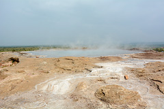 Iceland, Hot Spring where the Great Geysir Should Be Erupting