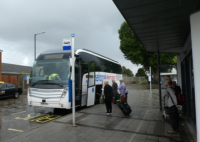 Ambassador Travel (National Express contractor) 215 (BV19 XPU) at Mildenhall - 8 Sep 2022 (P1130268)