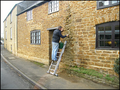 repairing the stonework