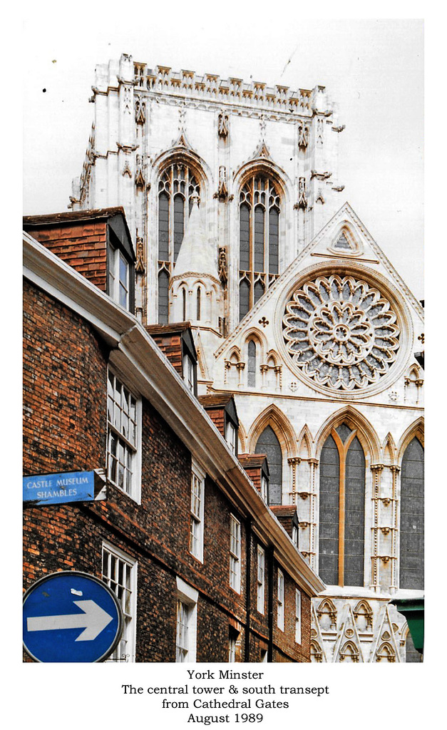 York Minster central tower from south August 1989